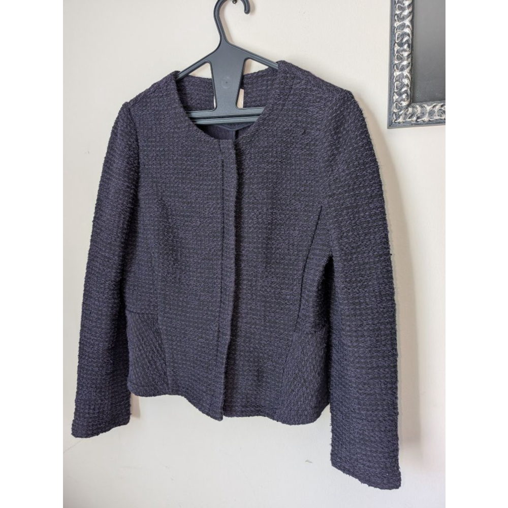Ann Taylor LOFT Petite Purple Black Blazer Women's